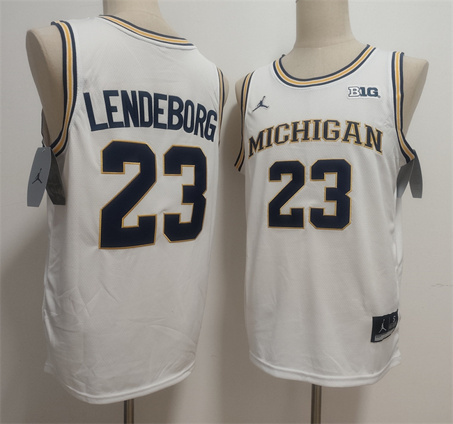 Men's Michigan Wolverines ACTIVE PLAYER Custom White Stitched Basketball Jersey